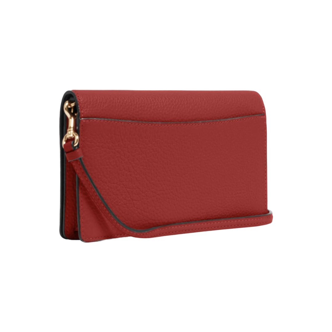 Coach Foldover Crossbody Clutch In Polished Pebble Leather 2025